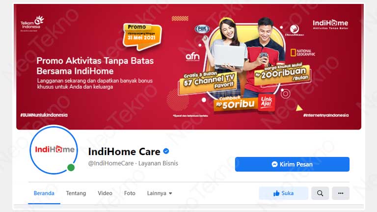 cara berhenti berlangganan indihome lewat facebook