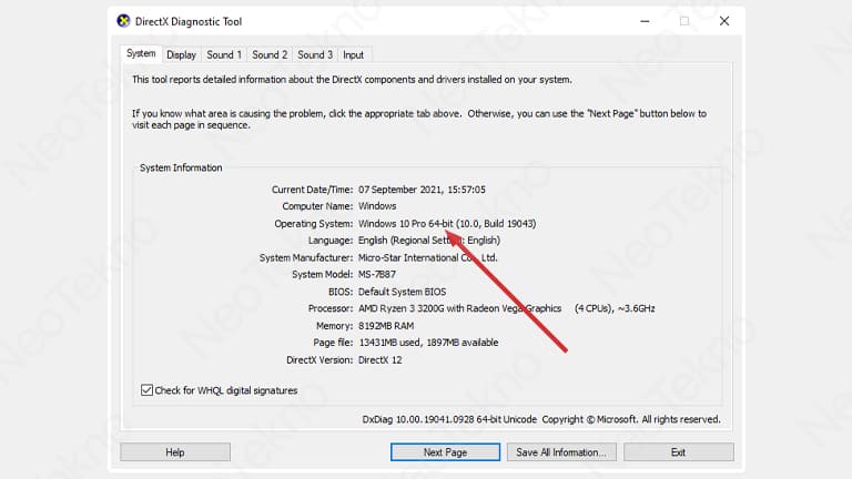cara melihat bit di laptop