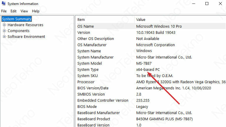 cara melihat bit laptop windows 10